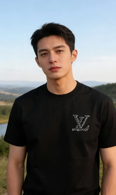 Louis Vuitton/Louis Vuitton cross-stitch woven embroidery short sleeves